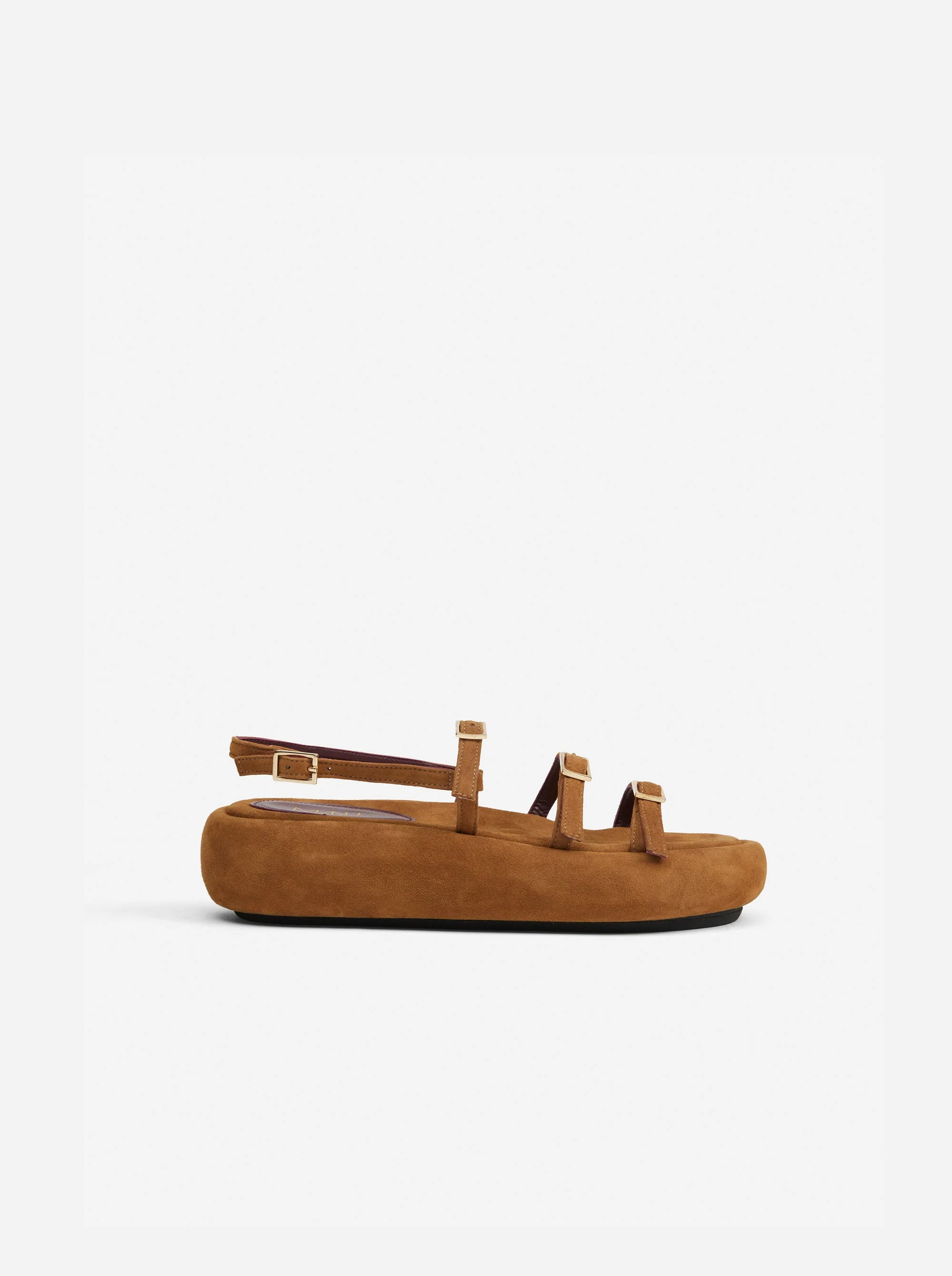 Cage Chunky Slides Sigaro Suede
