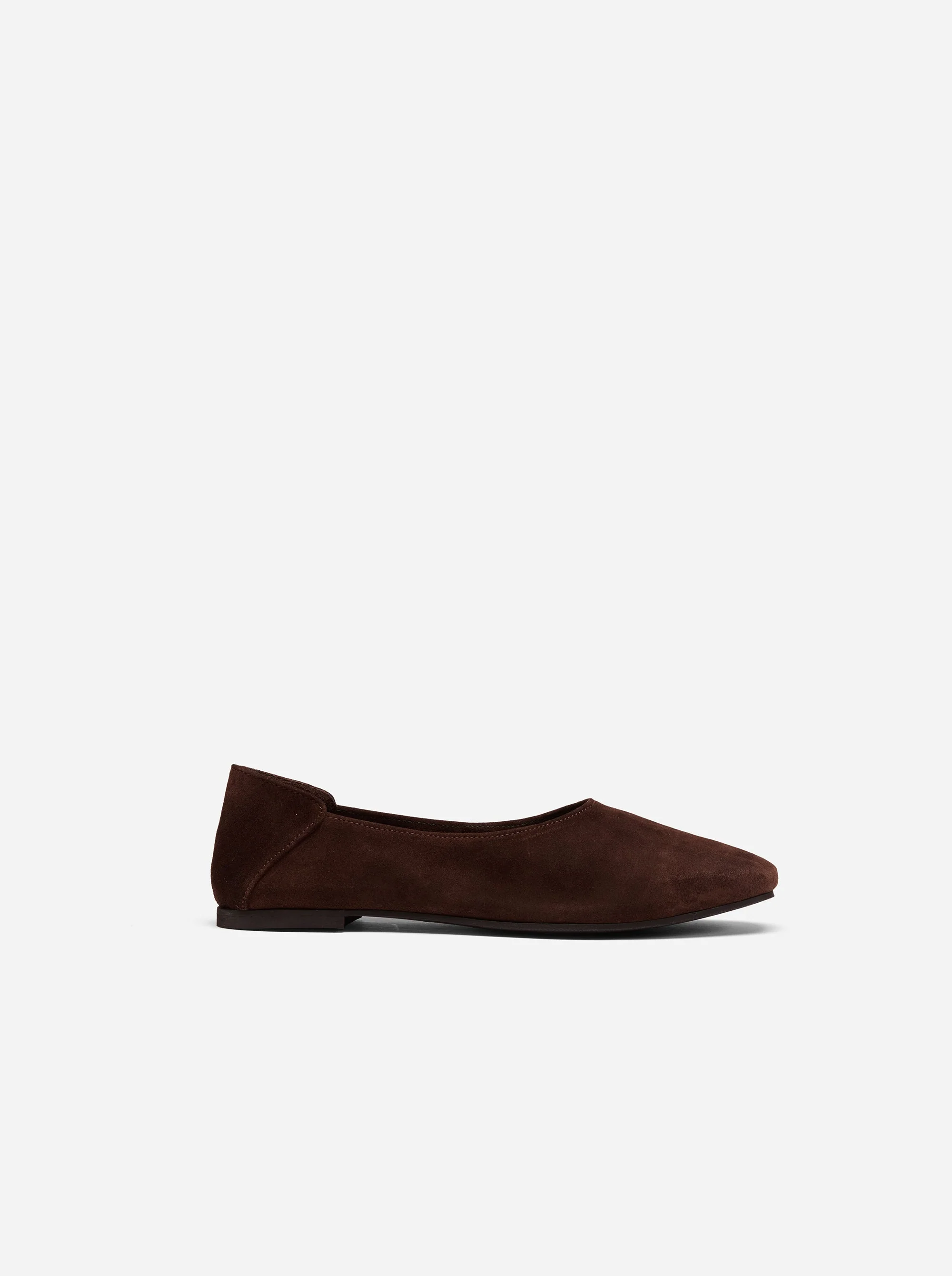 Manu Ballet Flats Deep Brown Suede