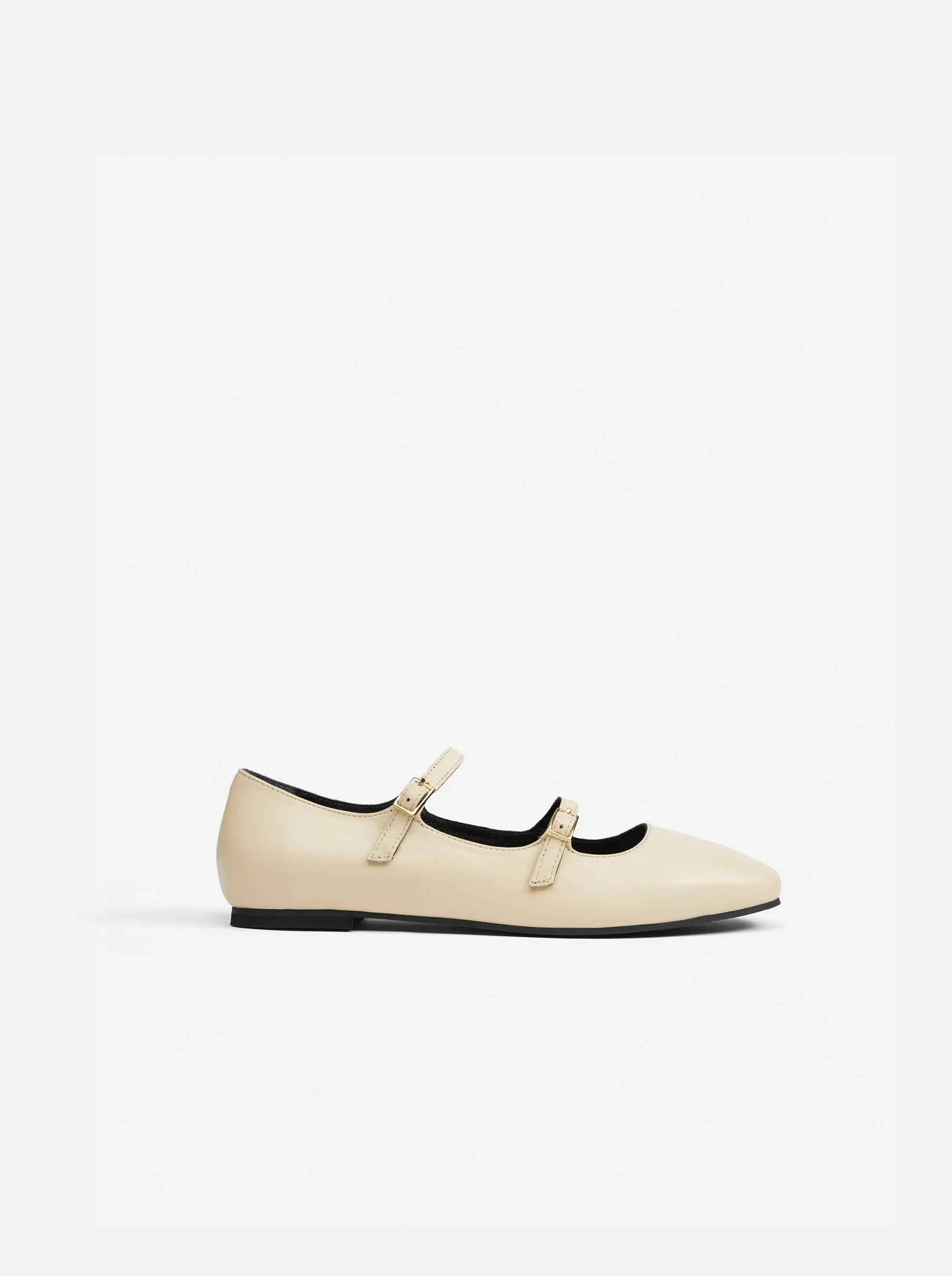 Manu Ballet Flats With Double Belt Vanilla Soft