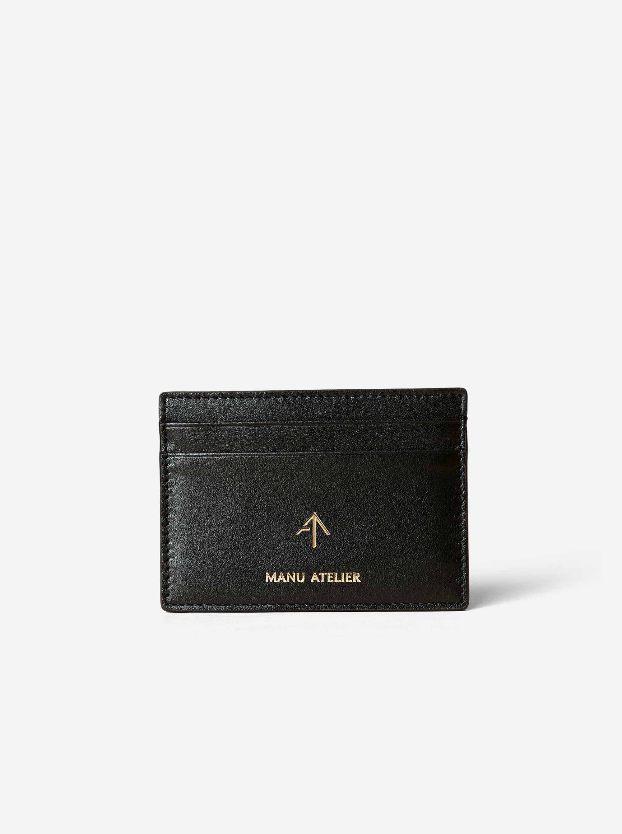 Manu Cardholder Black Gold Embossed Soft