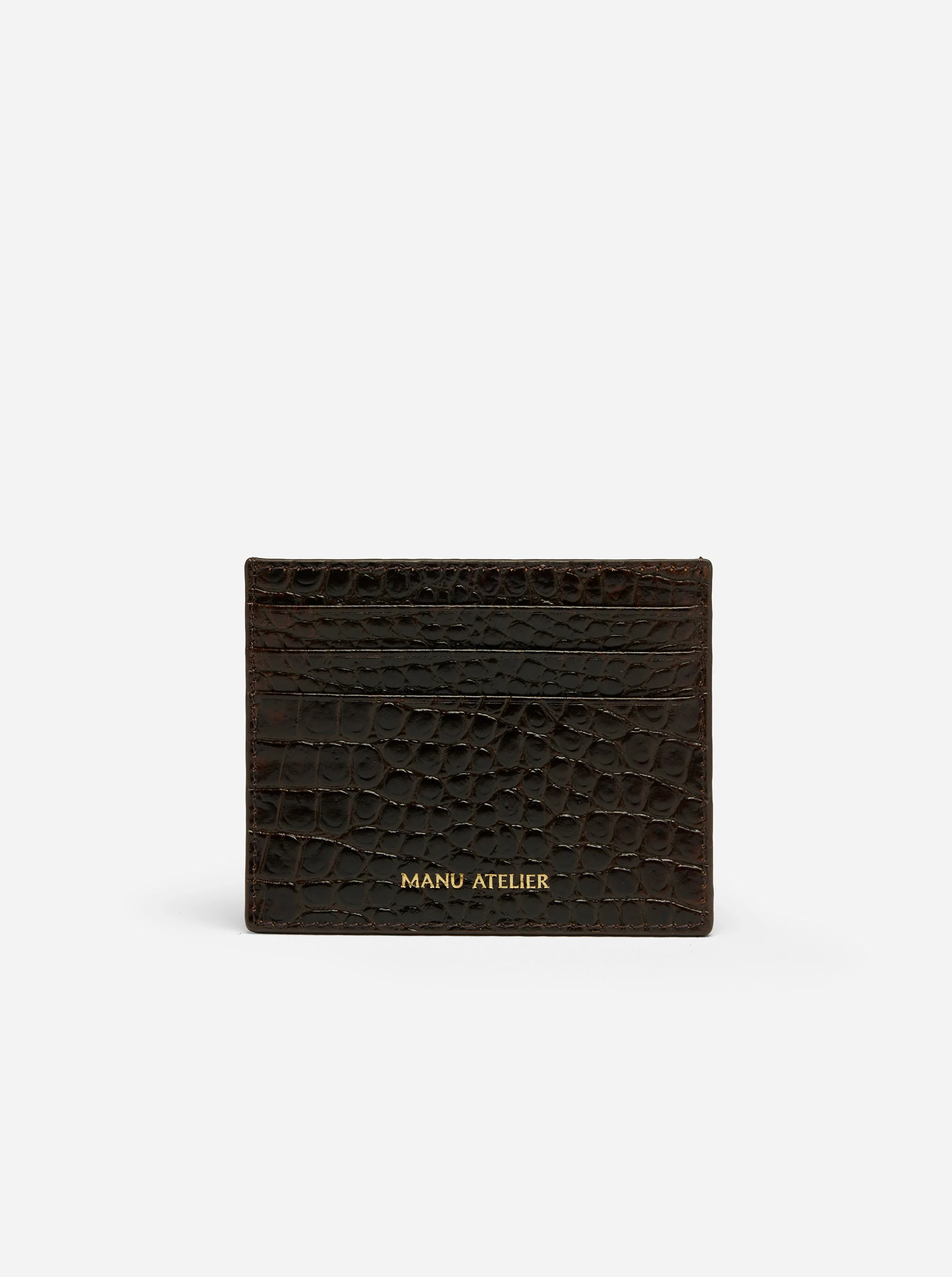 Manu Cardholder Deep Brown Croc