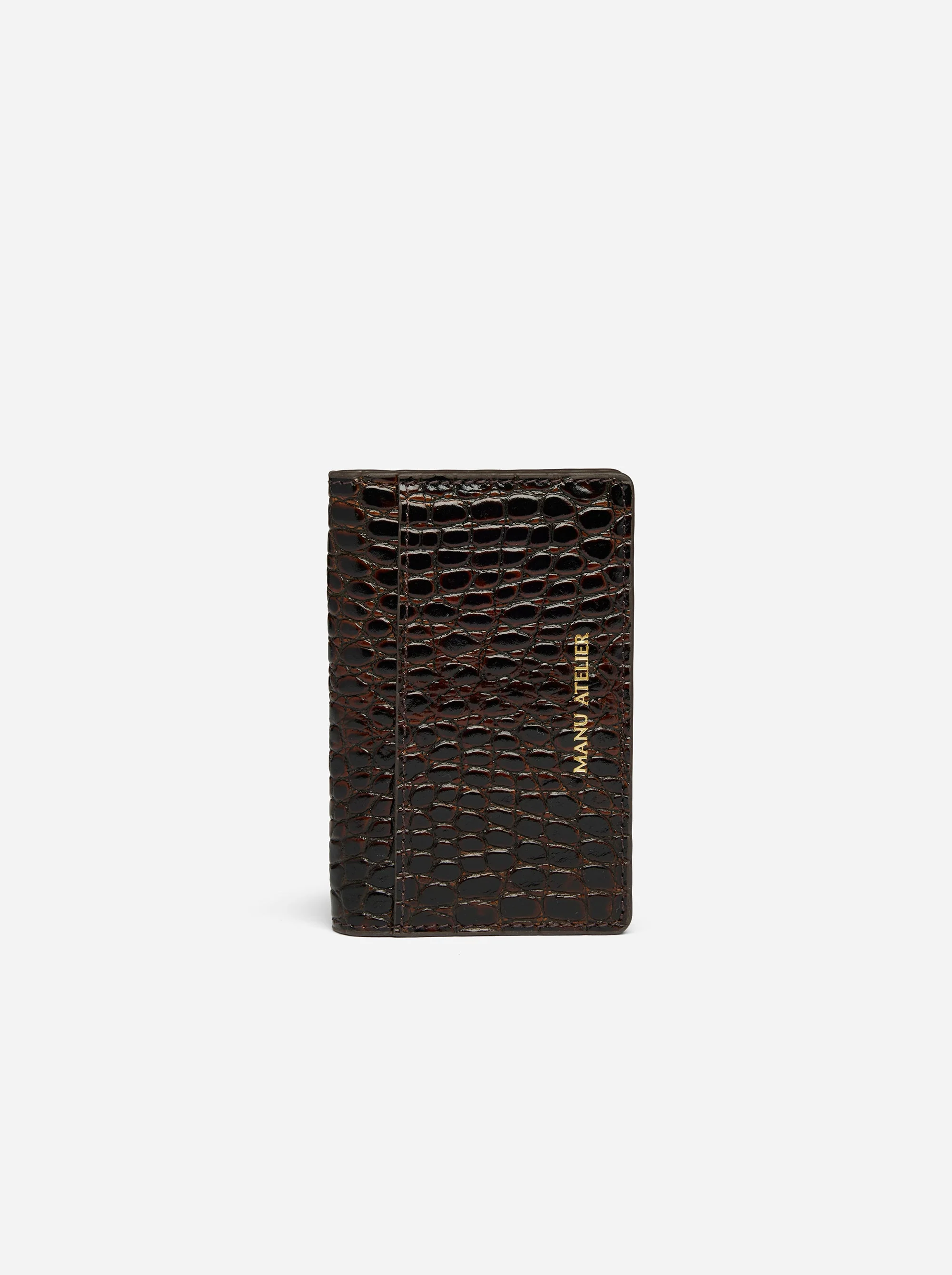 Manu Cardholder Deep Brown Croc