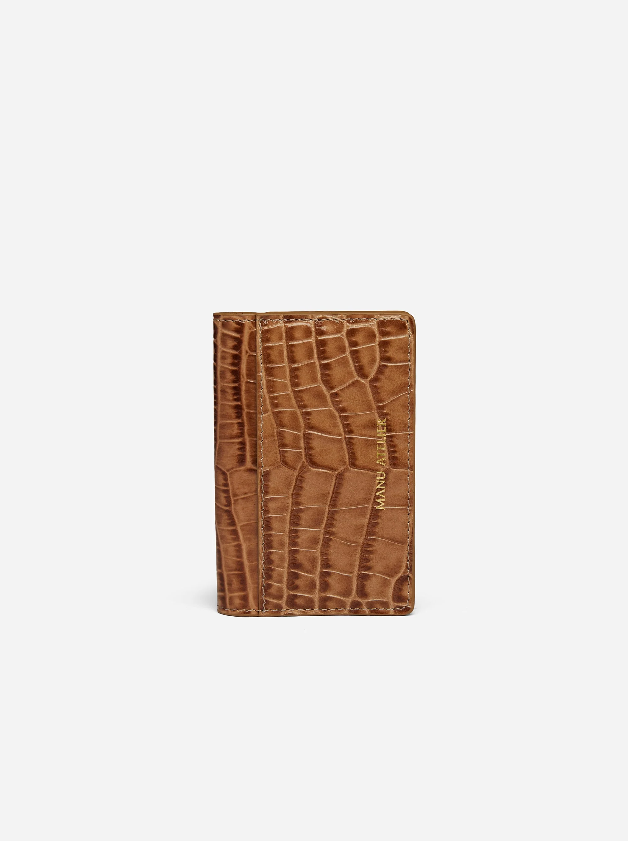 Manu Cardholder Mocha Croc
