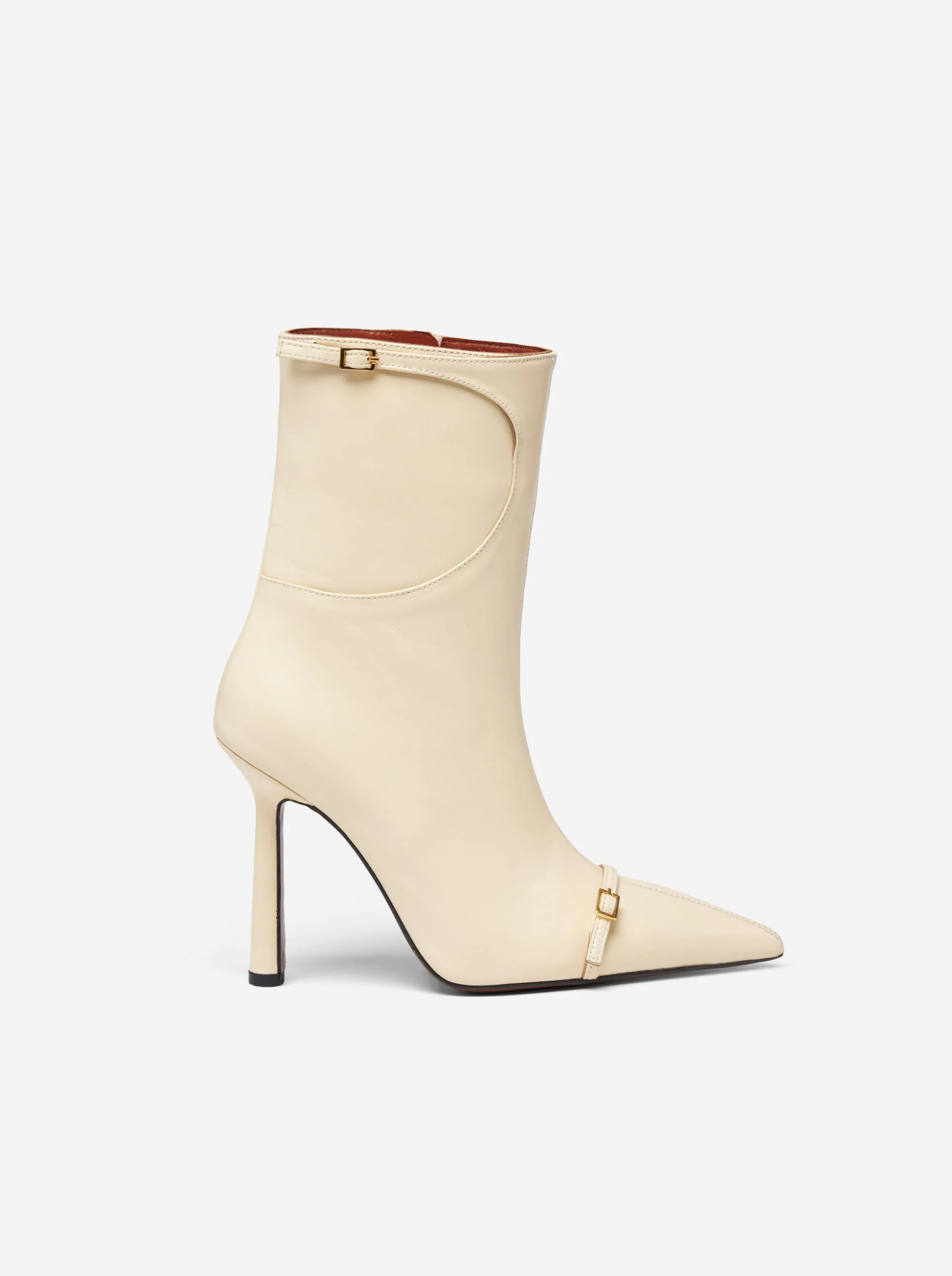 Pointy Toe Ankle Boots Vanilla Soft