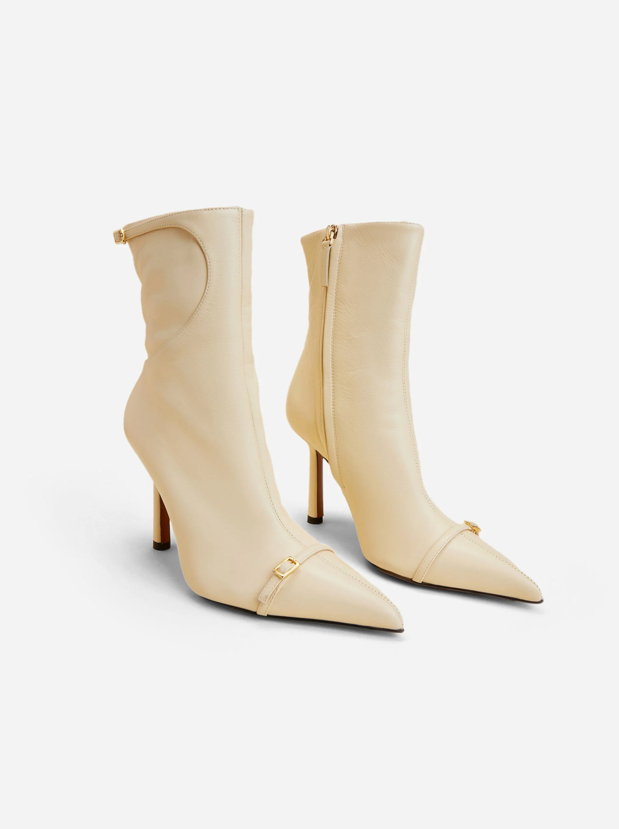 Pointy Toe Ankle Boots Vanilla Soft - Image 2