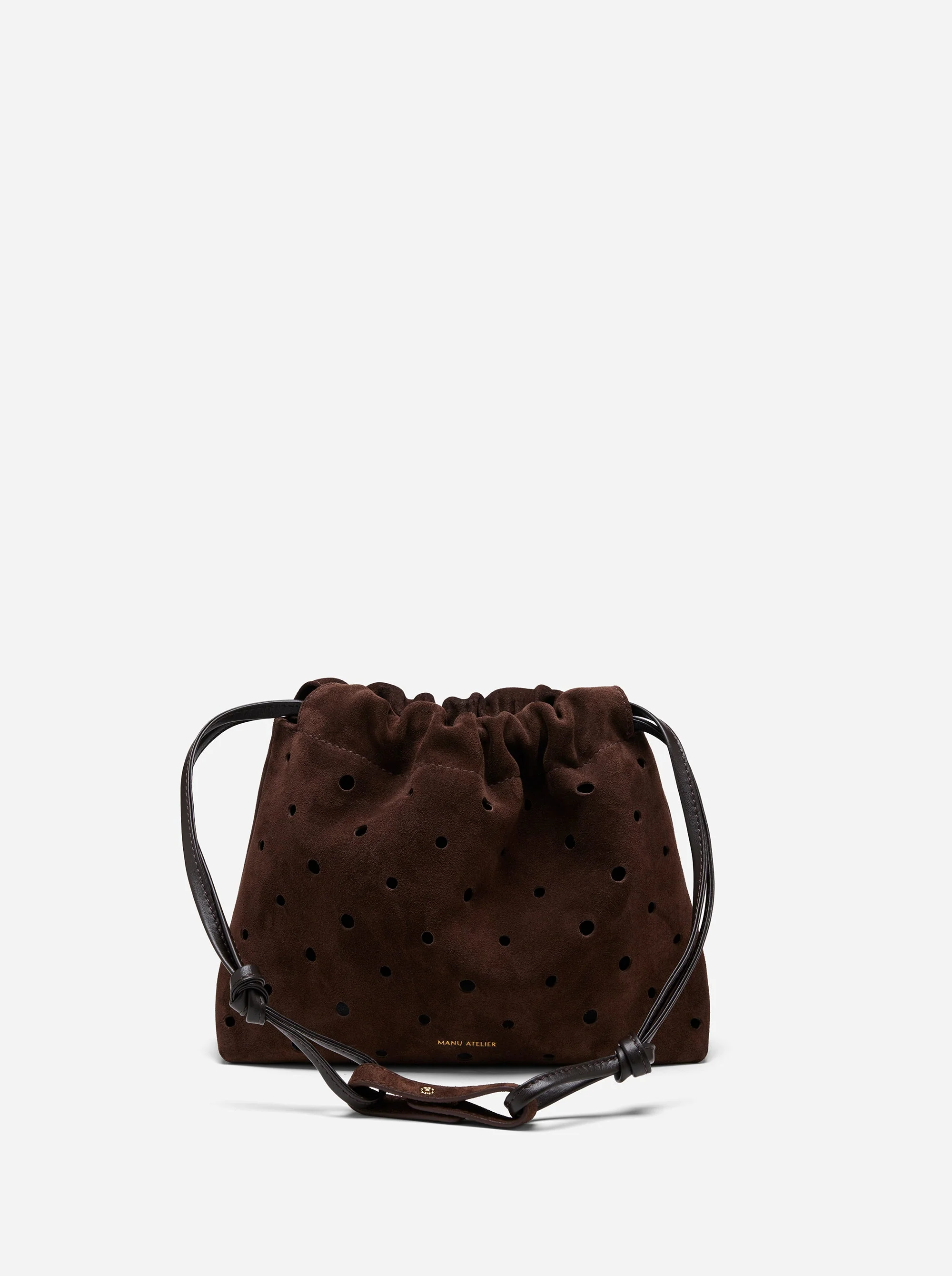 Romy Pouch Perforated Deep Brown Suede - Image 4