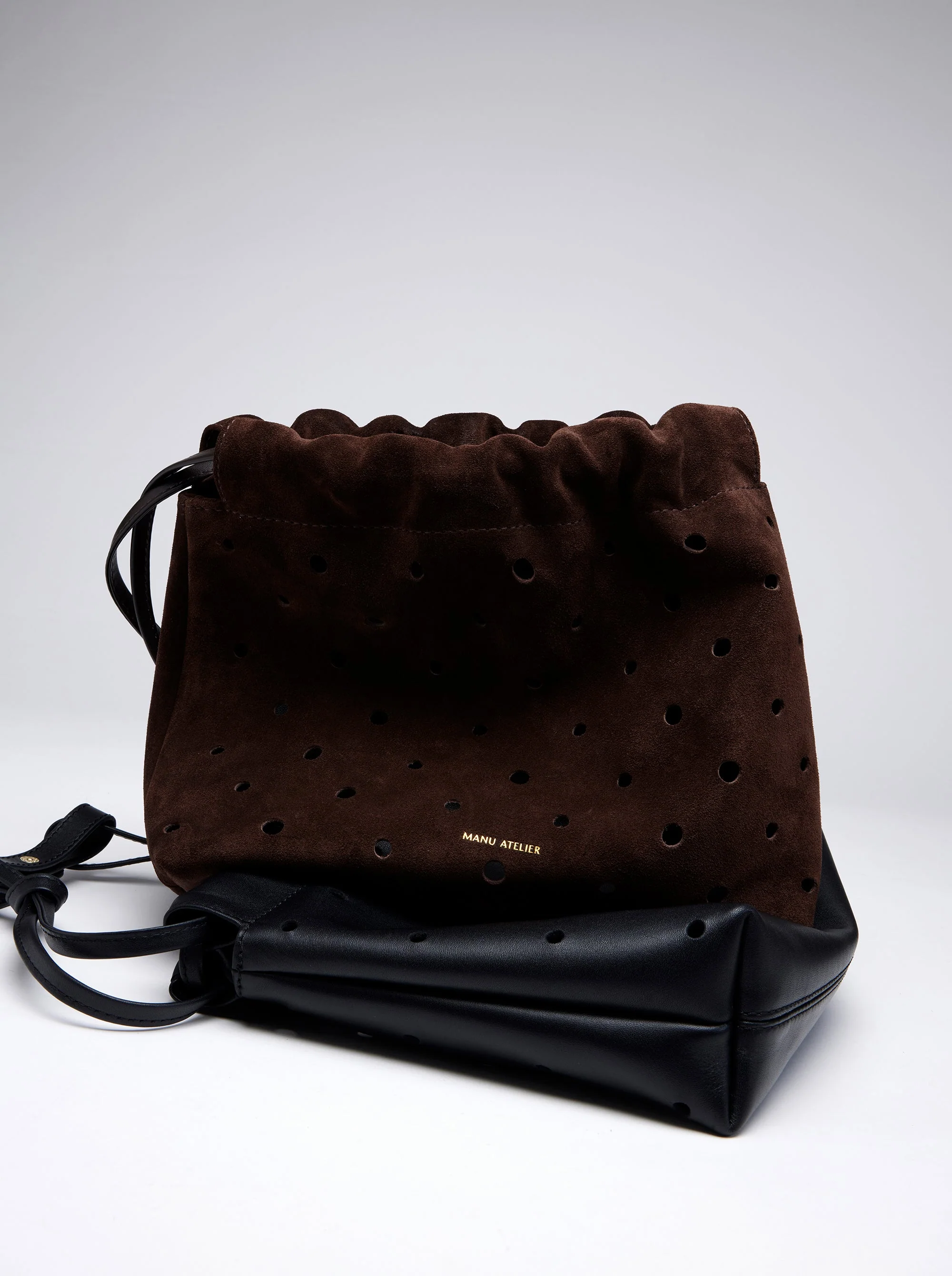 Romy Pouch Perforated Deep Brown Suede - Image 7