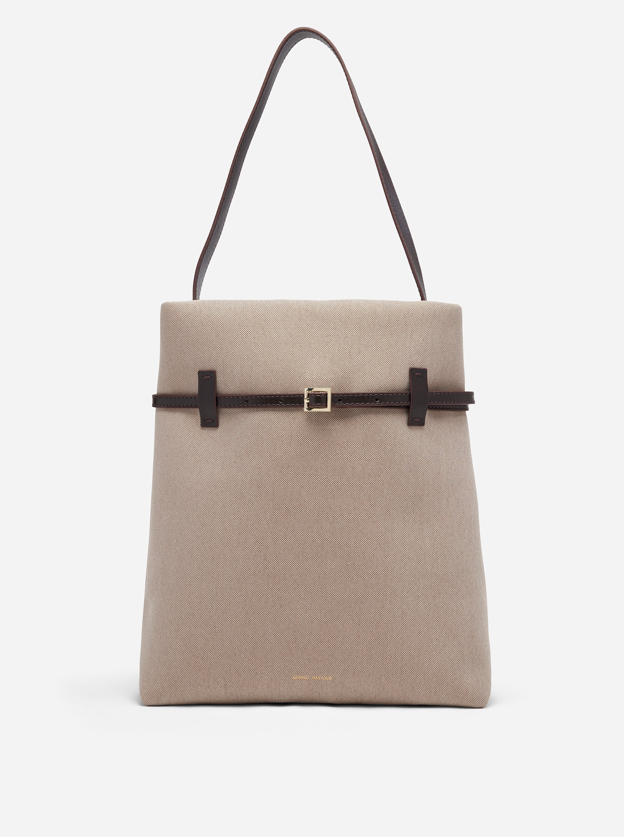 Tote du Jour Beige Canvas & Bitter Brown Soft
