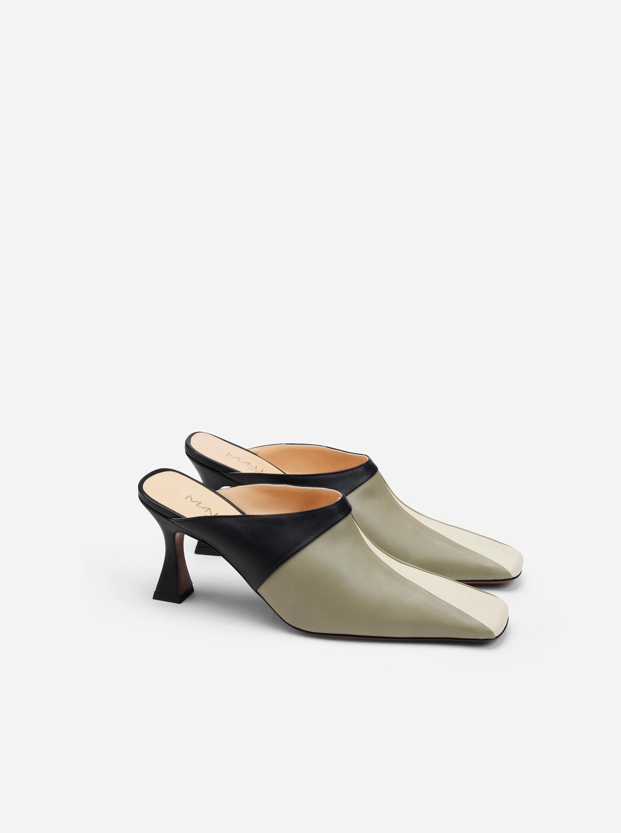 XX Mules Vanilla & Dusty Green & Black - Image 2